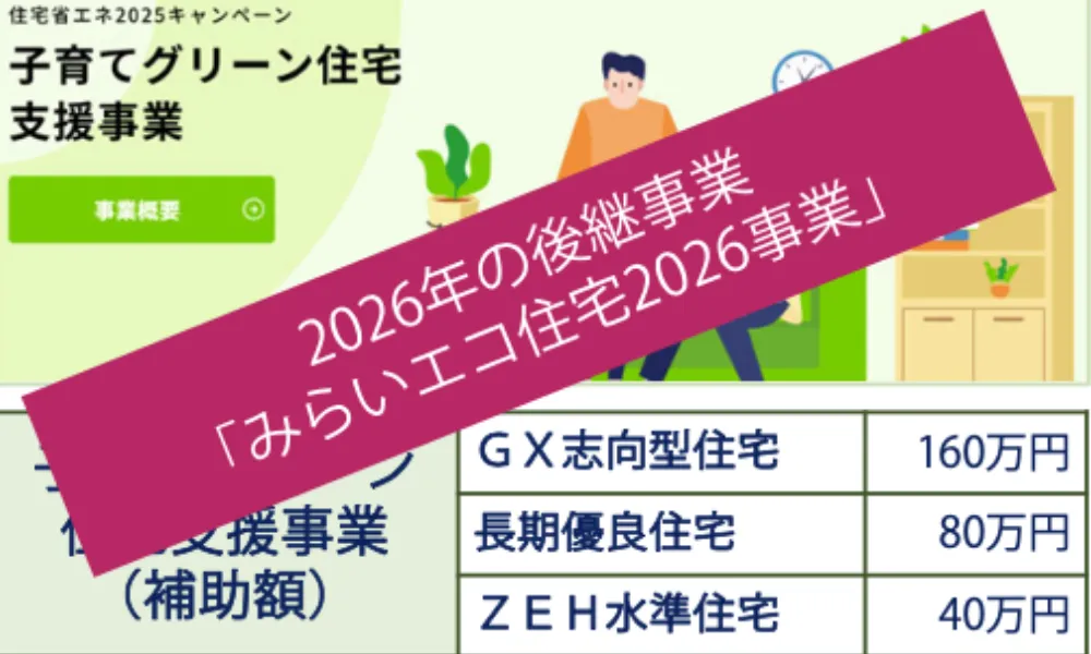 2026年の後継事業「みらいエコ住宅2026事業」