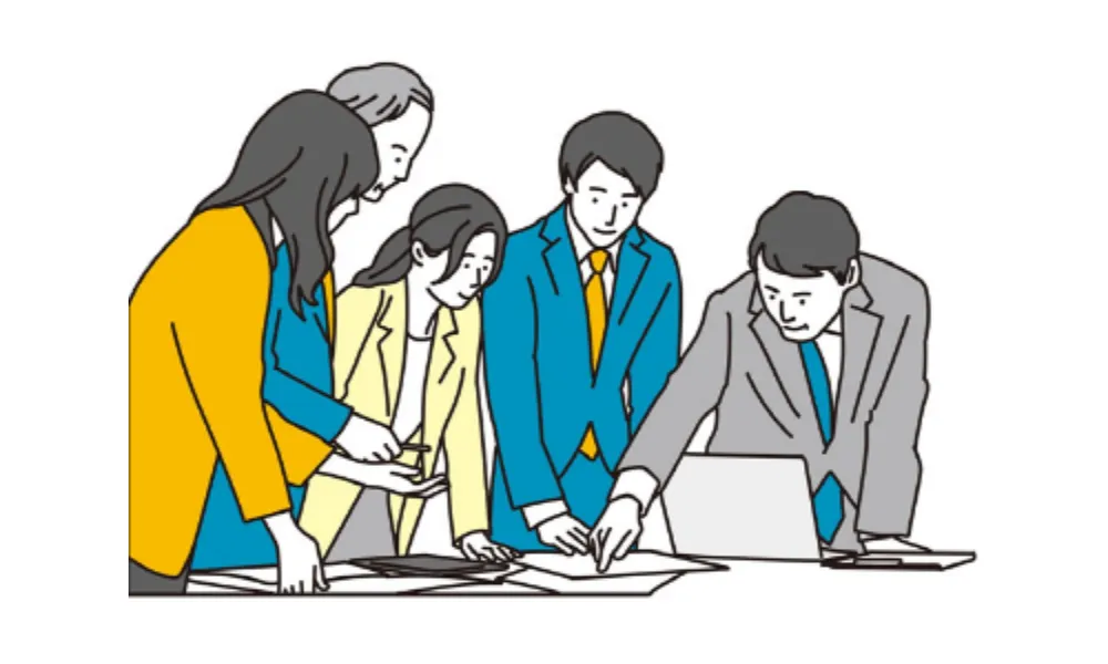 会議中の人たちのイラスト